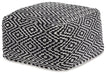Jasett - Black / Ivory - Pouf Capital Discount Furniture Home Furniture, Furniture Store