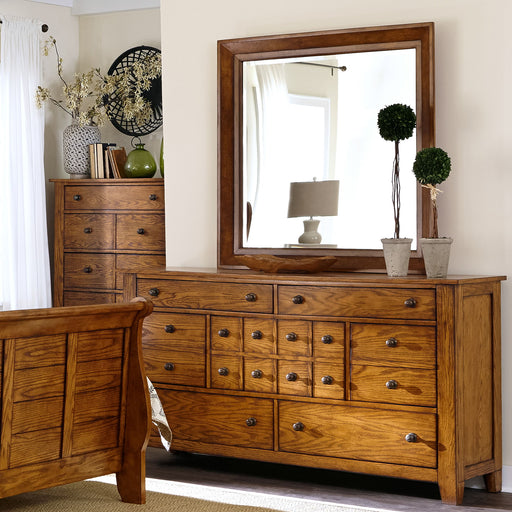 Grandpas Cabin - Dresser & Mirror - Light Brown Capital Discount Furniture Home Furniture, Furniture Store