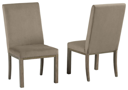 Chrestner - Gray / Brown - Dining Uph Side Chair Capital Discount Furniture Home Furniture, Furniture Store