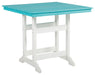 Eisely - Turquoise / White - Square Counter Tbl W/Umb Opt Capital Discount Furniture Home Furniture, Furniture Store