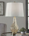Latoya - Beige - Glass Table Lamp Capital Discount Furniture Home Furniture, Furniture Store