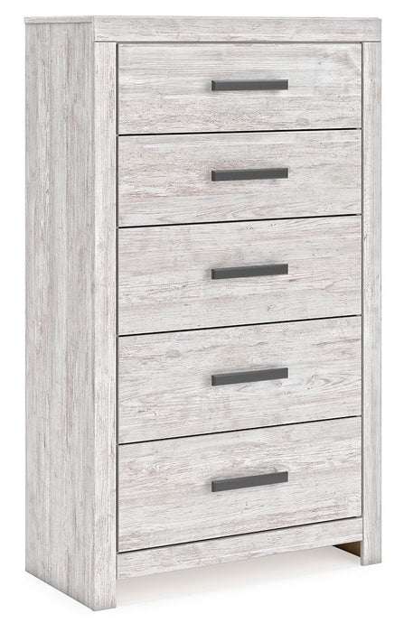 Cayboni - Whitewash - Five Drawer Chest Capital Discount Furniture Home Furniture, Furniture Store