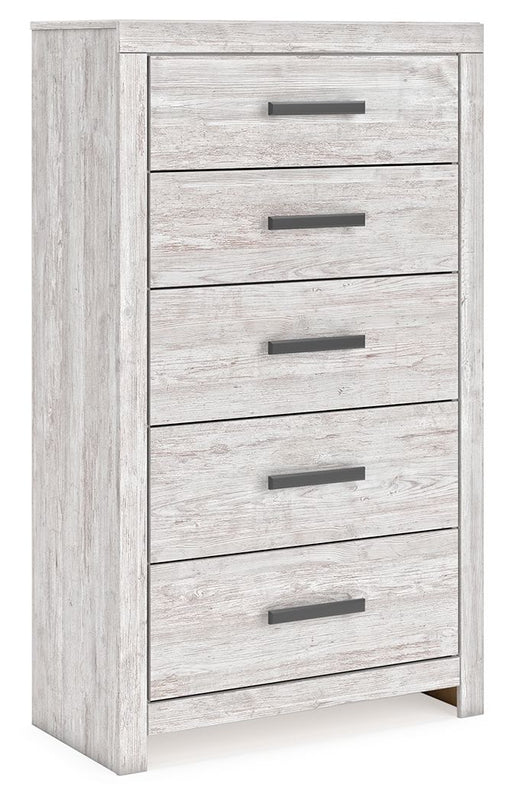 Cayboni - Whitewash - Five Drawer Chest Capital Discount Furniture Home Furniture, Furniture Store