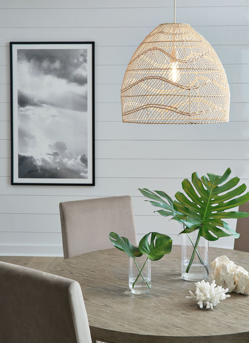 Coenbell - Beige - Rattan Pendant Light Capital Discount Furniture Home Furniture, Home Decor, Furniture