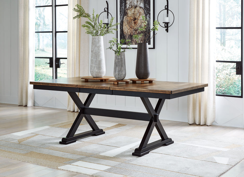 Wildenauer - Brown / Black - Rectangular Dining Extension Table Table Capital Discount Furniture Home Furniture, Furniture Store
