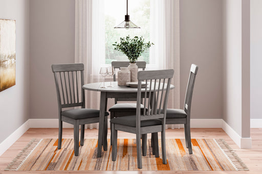 Shullden - Gray - 5 Pc. - Drop Leaf Table, 4 Side Chairs Capital Discount Furniture Home Furniture, Furniture Store