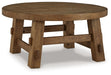 Mackifeld - Warm Brown - Round Cocktail Table Capital Discount Furniture Home Furniture, Furniture Store
