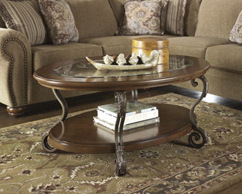 Nestor - Medium Brown - Oval Cocktail Table Capital Discount Furniture Home Furniture, Furniture Store