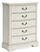 Arlendyne - Antique White - Five Drawer Chest Capital Discount Furniture Home Furniture, Furniture Store