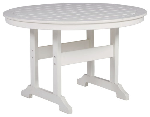 Crescent Luxe - White - Round Dining Table W/Umb Opt Capital Discount Furniture Home Furniture, Furniture Store