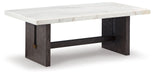 Burkhaus - White/dark Brown - Rectangular Cocktail Table Capital Discount Furniture Home Furniture, Furniture Store