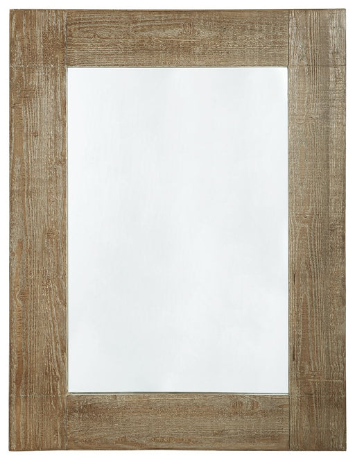 Waltleigh - Distressed Brown - Accent Mirror Capital Discount Furniture Home Furniture, Furniture Store