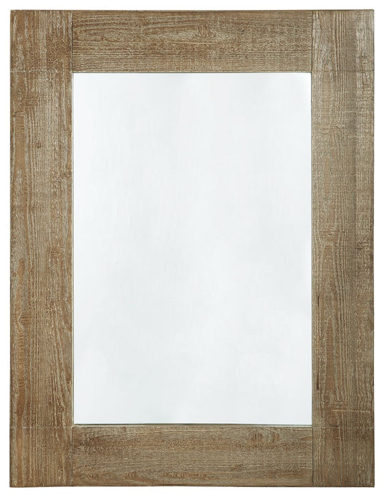 Waltleigh - Distressed Brown - Accent Mirror Capital Discount Furniture Home Furniture, Furniture Store