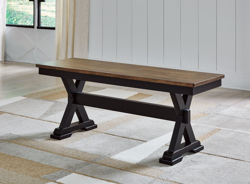 Wildenauer - Brown / Black - Large Dining Room Bench Capital Discount Furniture Home Furniture, Furniture Store