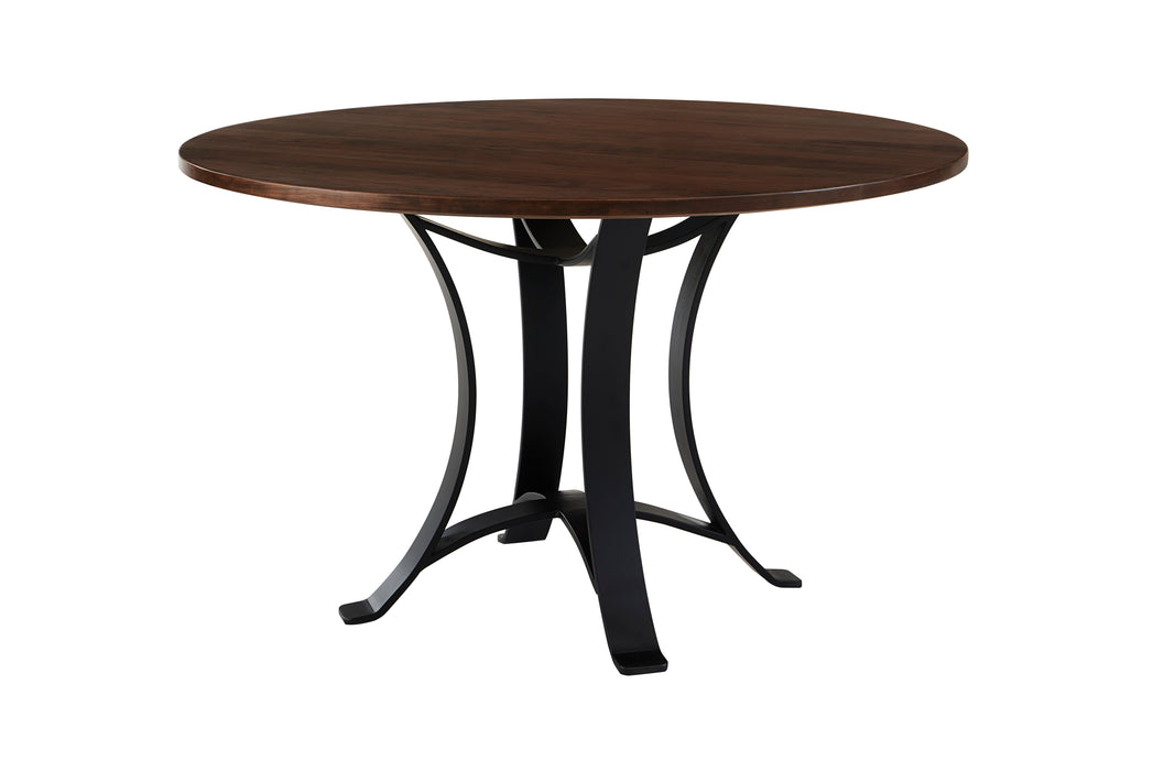 Crafted Cherry - Round Dining Table With Metal Pedestal Capital Discount Furniture Home Furniture, Furniture Store