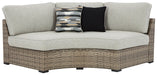 Calworth - Beige - Curved Loveseat With Cushion Capital Discount Furniture Home Furniture, Furniture Store