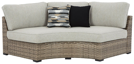 Calworth - Beige - Curved Loveseat With Cushion Capital Discount Furniture Home Furniture, Home Decor, Furniture