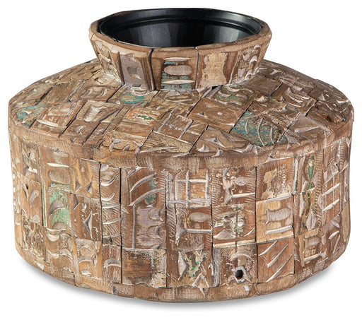 Meltland - Natural / Black - Vase - Square Capital Discount Furniture Home Furniture, Furniture Store