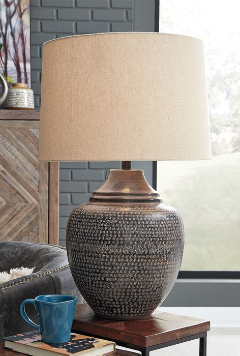 Olinger - Brown - Metal Table Lamp Capital Discount Furniture Home Furniture, Furniture Store