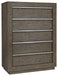 Anibecca - Weathered Gray - Five Drawer Chest Capital Discount Furniture Home Furniture, Furniture Store