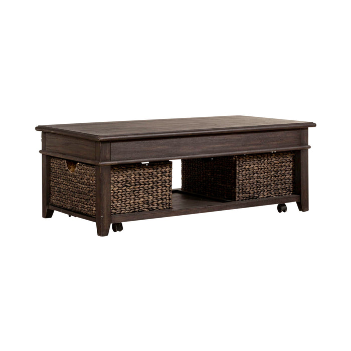 Mill Creek - 3 Piece Living Room Set (Lift Top Cocktail & 2 Drawer End Tables) - Dark Brown Capital Discount Furniture Home Furniture, Furniture Store