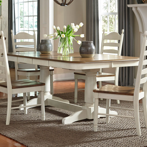 Springfield - Double Pedestal Table - White Capital Discount Furniture Home Furniture, Furniture Store
