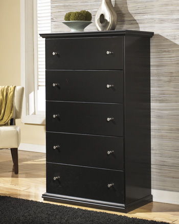 Maribel - Black - Five Drawer Chest Capital Discount Furniture Home Furniture, Home Decor, Furniture