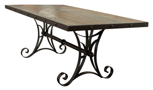 Antique Multicolor - Table With Iron Base - Dark Brown Capital Discount Furniture Home Furniture, Furniture Store