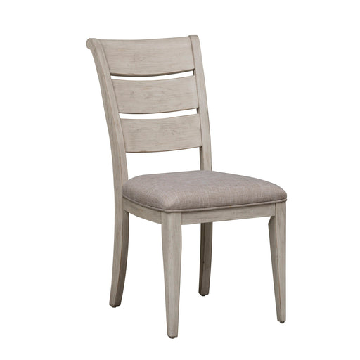 Farmhouse Reimagined - Ladder Back Upholstered Side Chair - White Capital Discount Furniture Home Furniture, Furniture Store