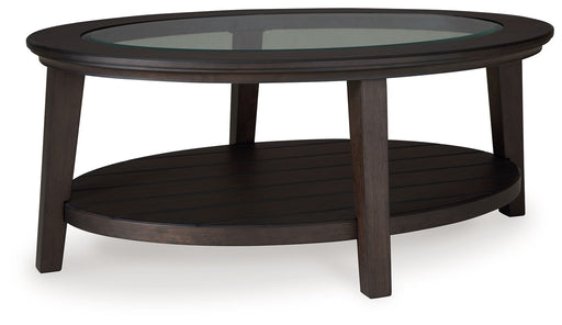 Celamar - Dark Brown - Oval Cocktail Table Capital Discount Furniture Home Furniture, Furniture Store