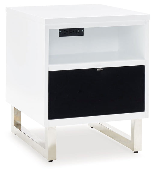 Gardoni - White / Black - Chair Side End Table Capital Discount Furniture Home Furniture, Furniture Store