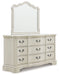 Arlendyne - Antique White - Dresser And Mirror Capital Discount Furniture Home Furniture, Furniture Store