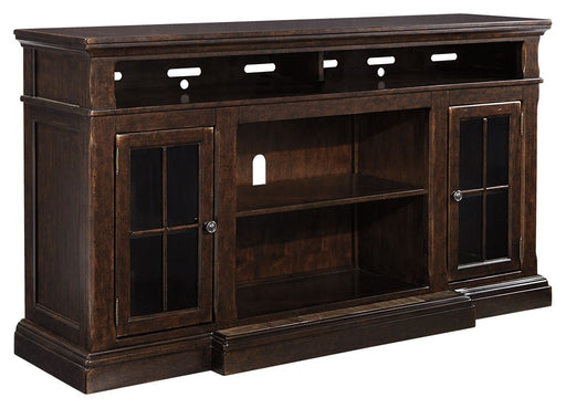 Roddinton - Dark Brown - Xl TV Stand W/Fireplace Option Capital Discount Furniture Home Furniture, Furniture Store