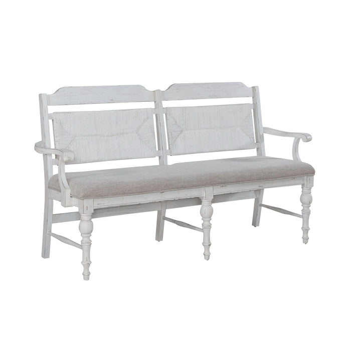 River Place - Panel Back Bench (RTA) - White Capital Discount Furniture Home Furniture, Furniture Store