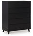Danziar - Black - Five Drawer Wide Chest Capital Discount Furniture Home Furniture, Furniture Store