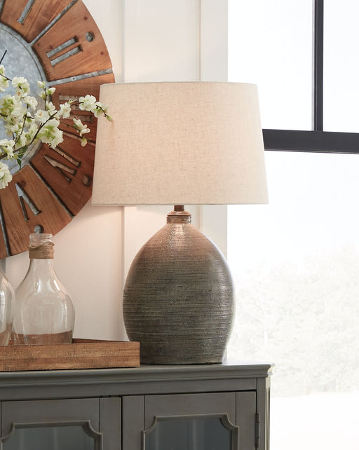 Joyelle - Gray - Terracotta Table Lamp Capital Discount Furniture Home Furniture, Furniture Store