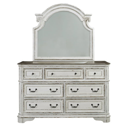 Magnolia Manor - Dresser & Arched Mirror - White Capital Discount Furniture Home Furniture, Furniture Store