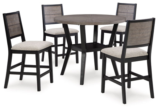 Corloda - Black / Gray - Round Counter Table Set (Set of 5) Capital Discount Furniture Home Furniture, Furniture Store