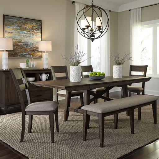 Double Bridge - Trestle Table Set - Dark Brown Capital Discount Furniture Home Furniture, Furniture Store