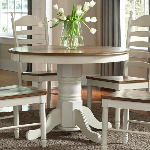 Springfield - Pedestal Table - White Capital Discount Furniture Home Furniture, Furniture Store