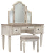 Realyn - White / Brown / Beige - Vanity/mirror/Stool (Set of 3) Capital Discount Furniture Home Furniture, Furniture Store
