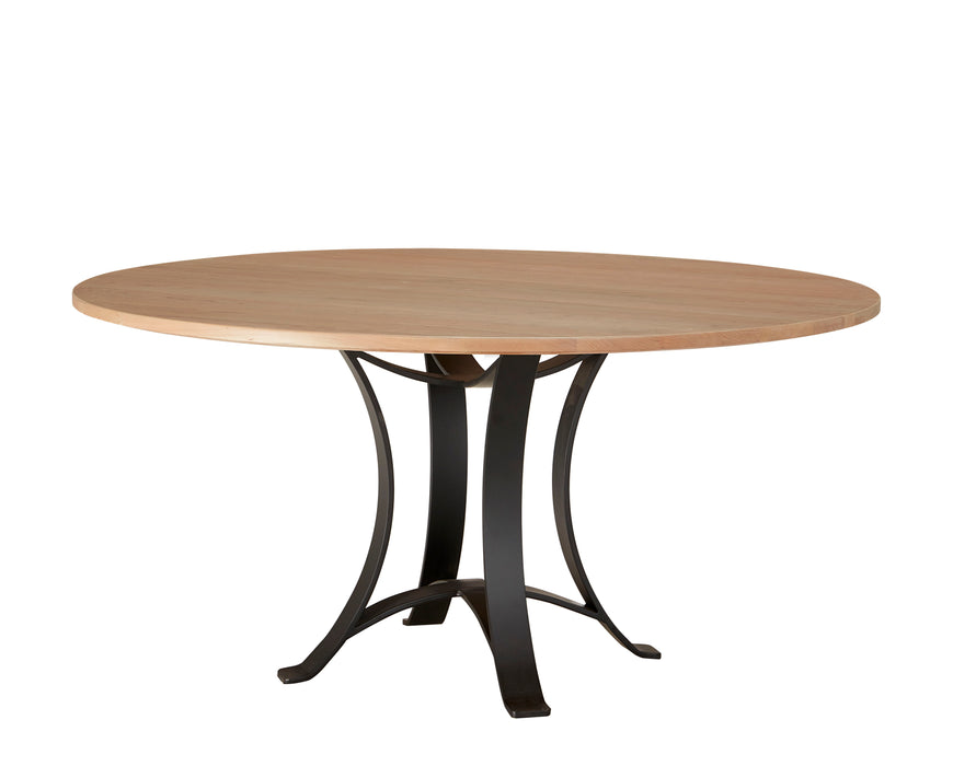 Crafted Cherry - Round Dining Table With Metal Pedestal Capital Discount Furniture Home Furniture, Furniture Store