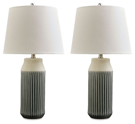 Afener - Blue / Beige - Ceramic Table Lamp (Set of 2) Capital Discount Furniture Home Furniture, Home Decor, Furniture