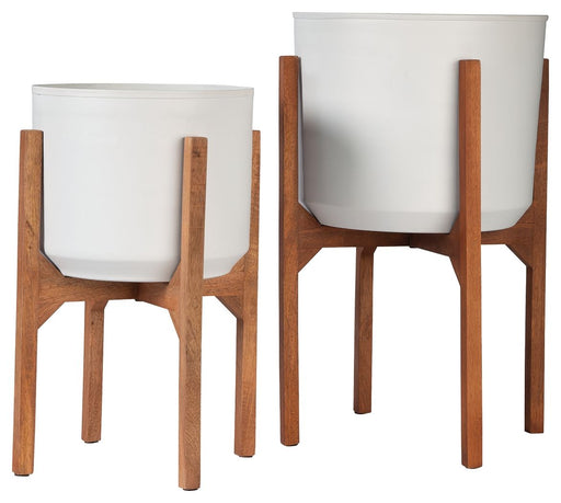 Dorcey - White / Brown - Planter Set (Set of 2) Capital Discount Furniture Home Furniture, Furniture Store