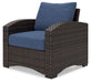 Windglow - Blue / Brown - Lounge Chair With Cushion Capital Discount Furniture Home Furniture, Furniture Store
