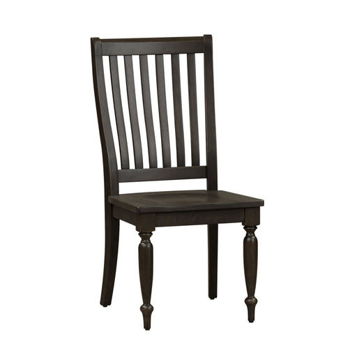 Harvest Home - Slat Back Side Chair - Black Capital Discount Furniture Home Furniture, Furniture Store