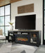 Foyland - Black / Brown - 83" TV Stand With Electric Infrared Fireplace Insert Capital Discount Furniture