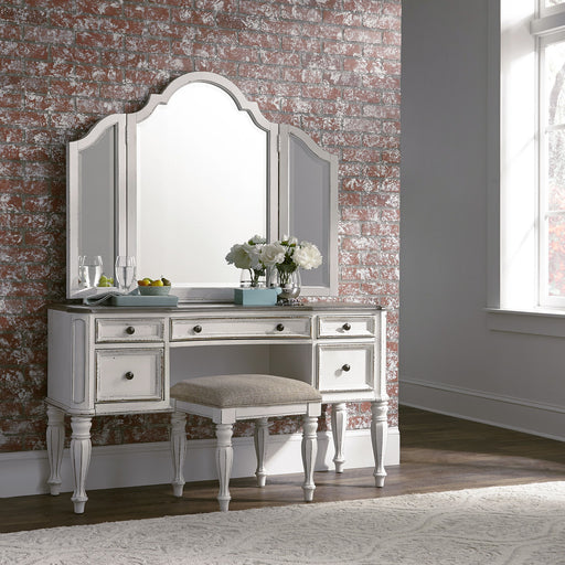 Magnolia Manor - 3 Piece Vanity Set - White Capital Discount Furniture Home Furniture, Furniture Store