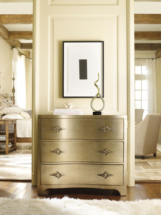 Sanctuary - 3-Drawer Shaped Front Chest - Gold Capital Discount Furniture Home Furniture, Furniture Store