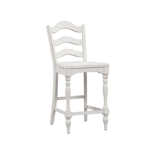 Magnolia Manor - Ladder Back Counter Chair - White Capital Discount Furniture Home Furniture, Furniture Store